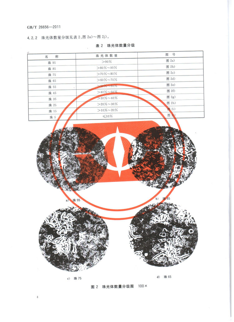 蠕墨鑄鐵金相試驗國家標準GB/T26656-2011
